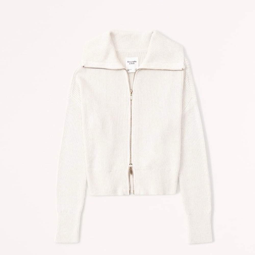 Abercrombie Double Zipped Ribbed Cardigan